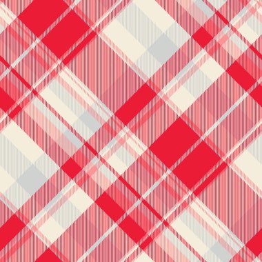 Zarif kırmızı ve krem rengi ekose desenli. Tekstil tasarımı, moda, geçmiş ve markalaşma için mükemmel. İnce doku görsel ilgi uyandırır. Bu çok yönlü tasarım sıcaklığı ve karmaşıklığı çağrıştırıyor..