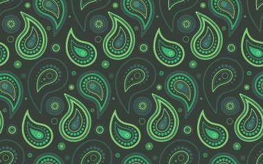 Sükunet ilkbaharı için duvar kağıdı süslemesi. Paisley yaprağı, desen etkisi. Madalyon gömleğinde karmaşık karşıtlık.