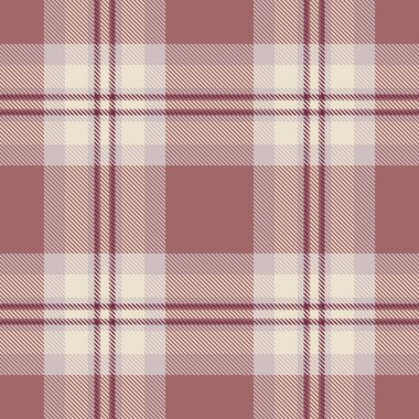 Rojo kumaş ekose vektörü, arka plan tartan tekstili oluşturun. 40 'ların desen denetimi kırmızı ve beyaz renklerde pürüzsüz desen.