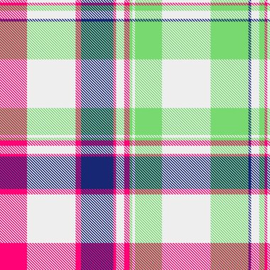 Canlı ekose desenli pembe, yeşil ve deniz mavisi. Tekstil tasarımı, moda veya web sitesi geçmişi için mükemmel. Kalın renkler ve klasik bir kontrol tasarımı neşeli ve enerjik bir hava yaratır..