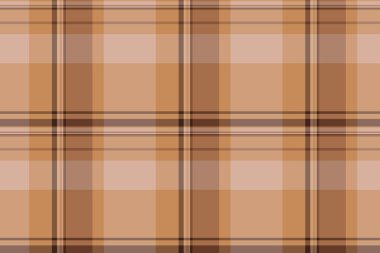 Flanel ekoseli, kusursuz, uluslararası kumaş taraması. Kilt vektör deseni dokusu turuncu ve açık renkli.
