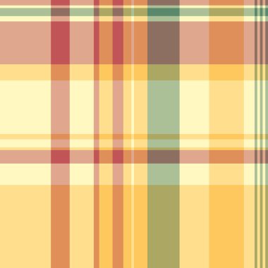 Geometri kusursuz kumaş kontrolü, ekose vektör tekstili. Kehribar ve turuncu renklerde biçimlendirilmiş tartan arkaplan deseni.