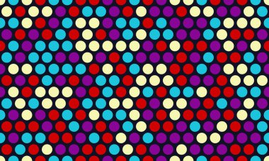 Renkli daireleri olan kusursuz noktalı desen, tekstil kumaşları, duvar kağıtları ya da soyut arka planlar için ideal. Yaratıcı dekor için modaya uygun bir geometrik tasarım.