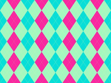 Canlı baklava desenli, pembe nane yeşili. Tekstil, moda, web siteleri ya da eğlenceli arka planlar için mükemmel. Geometrik tasarım eski ama modern bir his sunar..
