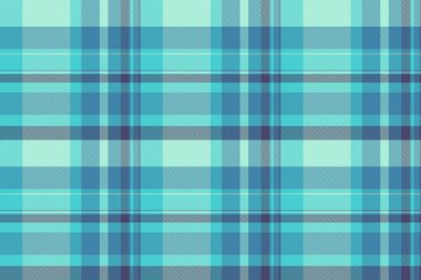 Rastgele tekstil arkaplan deseni, torba tartlı kumaş. Rag vektör ekose kumaş ışık ve cyan renklerinde pürüzsüz.