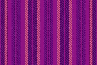 Dükkan şeridi dokusu dikey, panel arkaplan çizgileri tekstil. Mor ve koyu renklerde halısız vektör kumaş deseni.