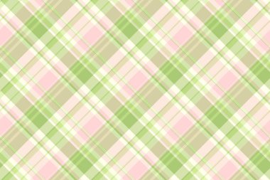 Model desenli tartan, dağınık kumaş kontrolü tekstili. Pürüzsüz ekoseli vektör deseni ışık ve sisli gül renklerinde.