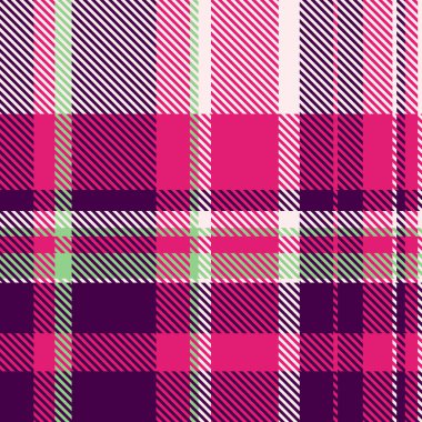 Canlı pembe ve mor ekose desenli. Moda, tekstil ve web tasarım projeleri için mükemmel. Bu cesur, geometrik tasarım her projeye modern bir yetenek katar..
