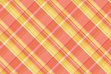 Kumaş kumaş arka planda, ilahi, kusursuz vektör ekose. Kehribar ve kırmızı renklerde tartan kontrol deseni paketleniyor.