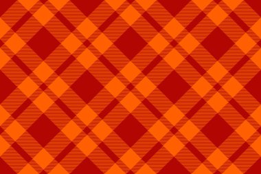 Canlı kırmızı ve turuncu köşeli ekose desen. Sonbahar tasarımları, Falltemalı projeler ya da herhangi bir projeye cesur, geometrik bir doku eklemek için mükemmel.