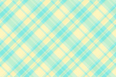 Ekose kumaş, simetri desenli arkaplan kumaşı. Işık ve gök mavisi renklerinde Platform tartan dikişsiz doku vektörü.