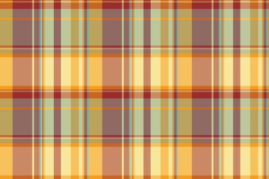 Yumuşak tekstil ekose kontrol, kumaş tartan arka plan ayarlama. Turuncu ve kehribar renklerinde vektör dokusunu rahatlat.