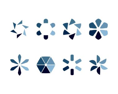 Koleksiyon Yükleme Çubuğu durum simgesi. Vektör çizimi. Vektör yüklü simgeler kümesi. İndirme işlemi sürüyor. Donload ya da Gönderme.