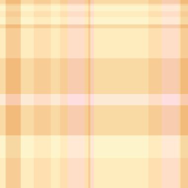 Tasarımcı ekoseli kumaş kontrolü, renkli tartan vektör tekstili. Hücresiz arka plan kumaş deseni turuncu ve açık renklerde.