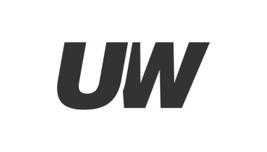 UW Tekno Düzenlenebilir Şirket Markası Yazı Tipi Logosu. Benzersiz tipografik fikirleri olan cesur, fütürist tasarım. En Küçük Özel Tür ve Dinamik Harf