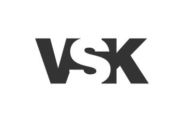 VSK logo tasarımı. İlk harf V S K kalın yazı tipi teknoloji girişimleri, danışmanlık, kurumsal markalaşma. Yaratıcı şirket adı, manşetler tipografi kimliği, trend logotype.