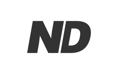 Şirket Markası için ND Teknik Düzenlenebilir Yazı Tipi Logosu. Benzersiz tipografik fikirleri olan cesur, fütürist tasarım. En Küçük Özel Tür ve Dinamik Harf