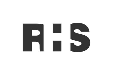 RHS logo tasarımı. İlk harf R H S kalın yazı tipi. Teknoloji girişimleri, danışmanlık, kurumsal markalaşma için. Yaratıcı şirket adı, manşetler tipografi kimliği, trend logotype.