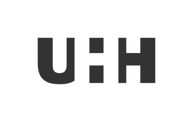 UHH logo tasarımı. İlk harf U H kalın yazı tipi teknoloji girişimleri, danışmanlık, kurumsal markalaşma. Yaratıcı şirket adı, manşetler tipografi kimliği, trend logotype.