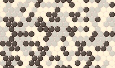 Renkli yuvarlak şekilli kusursuz lekeli desen, soyut arka planlar, duvar kağıtları veya geometrik dokunuşlu tekstil baskıları için ideal..