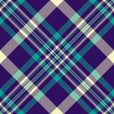 Canlı deniz mavisi, mor ve krem rengi ekose desenli. Tekstil tasarımı, web sitesi geçmişi veya moda projeleri için mükemmel.
