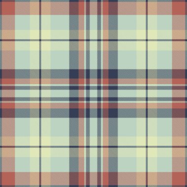 Moda desenli kumaş vektörü, karo tekstil kontrolü. Açık ve kırmızı renklerde ince desenli, dikdörtgen arkaplan.