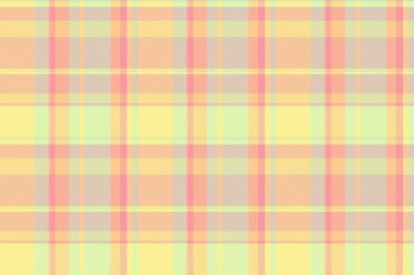 Tazılar dişsiz ekose kumaş, yaz desenli tartan deseni. Kırmızı ve sarı renkli tekstil arkaplan vektörünü kontrol et.
