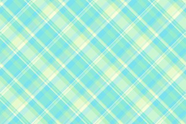 Podyum kumaş şablonu, İtalyan tartan arka plan tekstili. Işık ve gök mavisi renklerinde dağınık dikişsiz desen ekose vektörü.