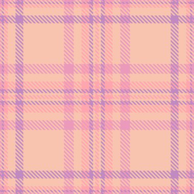 Giyim vektörü dikişsiz tartan, şablon arkaplanı ver. Işık ve pastel renklerde tekstil kumaş ekoseli Daisy dokusu.