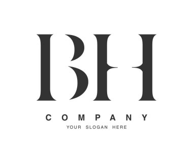 BH logo tasarımı. İlk harf b ve h serif yazı tipi. Yaratıcı klasik şirket adı tipografi. Moda logosu veya kimliği.