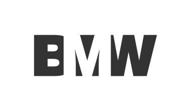 BMW logo tasarımı. İlk harf B M W kalın yazı tipi teknoloji girişimleri, danışmanlık, kurumsal markalar için. Yaratıcı şirket adı, manşetler tipografi kimliği, trend logotype.