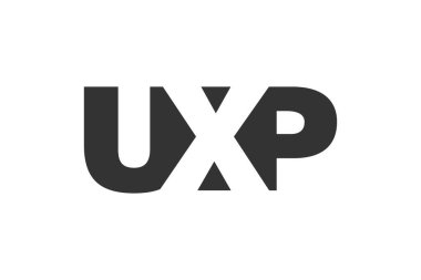 UXP logo tasarımı. İlk harf U X P kalın yazı tipi teknoloji girişimleri, danışmanlık, kurumsal markalaşma. Yaratıcı şirket adı, manşetler tipografi kimliği, trend logotype.