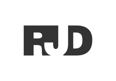 RJD logo tasarımı. İlk harf Ar-Ge kalın yazı tipi teknoloji girişimleri, danışmanlık, kurumsal markalaşma. Yaratıcı şirket adı, manşetler tipografi kimliği, trend logotype.