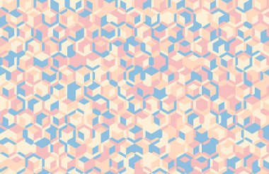 Soyut pastel geometrik desen. Yumuşak pembe, mavi ve krem ile iç içe geçen küpler büyüleyici ve pürüzsüz bir doku oluşturur. Web sitesi geçmişi, tekstil veya modern markalaşma için ideal.