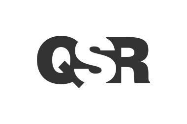 QSR logo tasarımı. Q S R harfinin ilk harfi. Teknolojik girişimler, danışmanlık, kurumsal markalaşma için kalın yazı tipi. Yaratıcı şirket adı, manşetler tipografi kimliği, trend logotype.