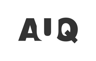 AUQ logo tasarımı. İlk harf A Q kalın yazı tipi teknoloji girişimleri, danışmanlık, kurumsal markalaşma. Yaratıcı şirket adı, manşetler tipografi kimliği, trend logotype.