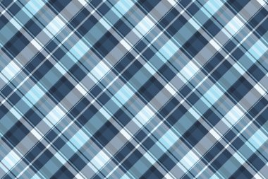 Üst ekose arka plan vektörü, eşarpsız doku. Tekstil kumaşlarını cyan ve mavi renklerle gruplandırın.
