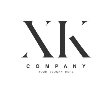 XK logo tasarımı. Baş harf x ve k serif yazı tipi. Yaratıcı klasik şirket adı tipografi. Moda logosu veya kimliği.