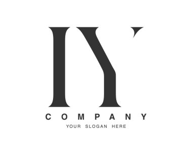 IY logo tasarımı. İlk harf i ve y serif yazı tipi. Yaratıcı klasik şirket adı tipografi. Moda logosu veya kimliği.