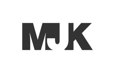 MJK logo tasarımı. İlk harf M J K kalın yazı tipi teknoloji girişimleri, danışmanlık, kurumsal markalaşma. Yaratıcı şirket adı, manşetler tipografi kimliği, trend logotype.