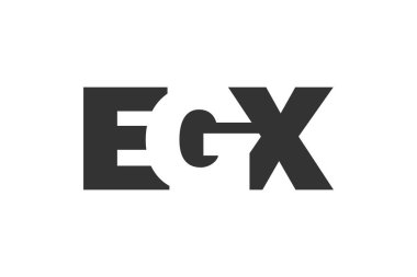 EGX logo tasarımı. İlk harf E G X kalın yazı tipi teknoloji girişimleri, danışmanlık, kurumsal markalaşma. Yaratıcı şirket adı, manşetler tipografi kimliği, trend logotype.