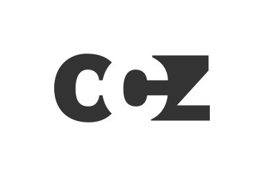 CCZ logo tasarımı. İlk harf C-Z kalın yazı tipi teknoloji girişimleri, danışmanlık, kurumsal markalaşma için. Yaratıcı şirket adı, manşetler tipografi kimliği, trend logotype.