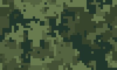 Sessiz yeşiller ve koyu zeytin gölgeleriyle soyut dijital kamuflaj deseni. Geçmişler, dokular veya askeri temalı tasarımlar için mükemmel. Gizlilik ve stratejik gizlilik hissi uyandırıyor..