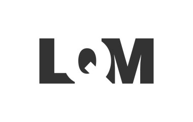 LQM logo tasarımı. İlk harf L Q M kalın yazı tipi teknoloji girişimleri, danışmanlık, kurumsal markalaşma. Yaratıcı şirket adı, manşetler tipografi kimliği, trend logotype.