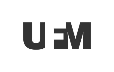 UFM logo tasarımı. İlk harf U F M kalın yazı tipi teknoloji girişimleri, danışmanlık, kurumsal markalaşma. Yaratıcı şirket adı, manşetler tipografi kimliği, trend logotype.