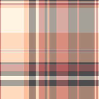 Ekim desenli arka plan, estetik tartan kontrol kumaşı. Kırmızı ve pastel renklerde çapraz vektörsüz ekoseli tekstil.