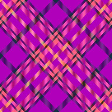 Canlı pembe ve turuncu ekose desenli. Tekstil tasarımı, moda, web siteleri ve markalaşma için ideal. Bu cesur, geometrik tekstil tasarımı enerji ve stili çağrıştırıyor..
