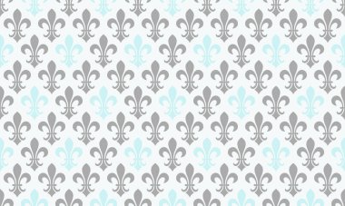 Yumuşak gri ve açık mavi renkte zarif fleurdelis deseni. Tekstil tasarımı, duvar kağıdı ya da web sitesi geçmişi için mükemmel.
