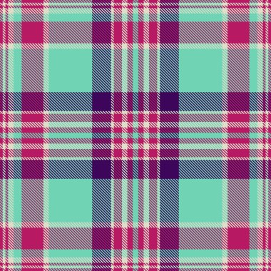 Canlı deniz mavisi, pembe ve mor ekose desenli. Tekstil tasarımı, moda veya web sitesi geçmişi için mükemmel.
