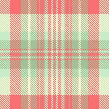 Mercan, nane ve krem rengi pastel ekose desenli. Tekstil tasarımı, moda, markalaşma veya web sitesi geçmişi için mükemmel.